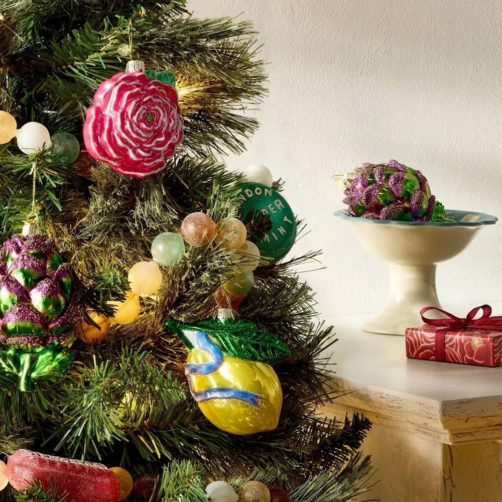 Glass Pink Peony Christmas Ornament - John Derian for Target 2025